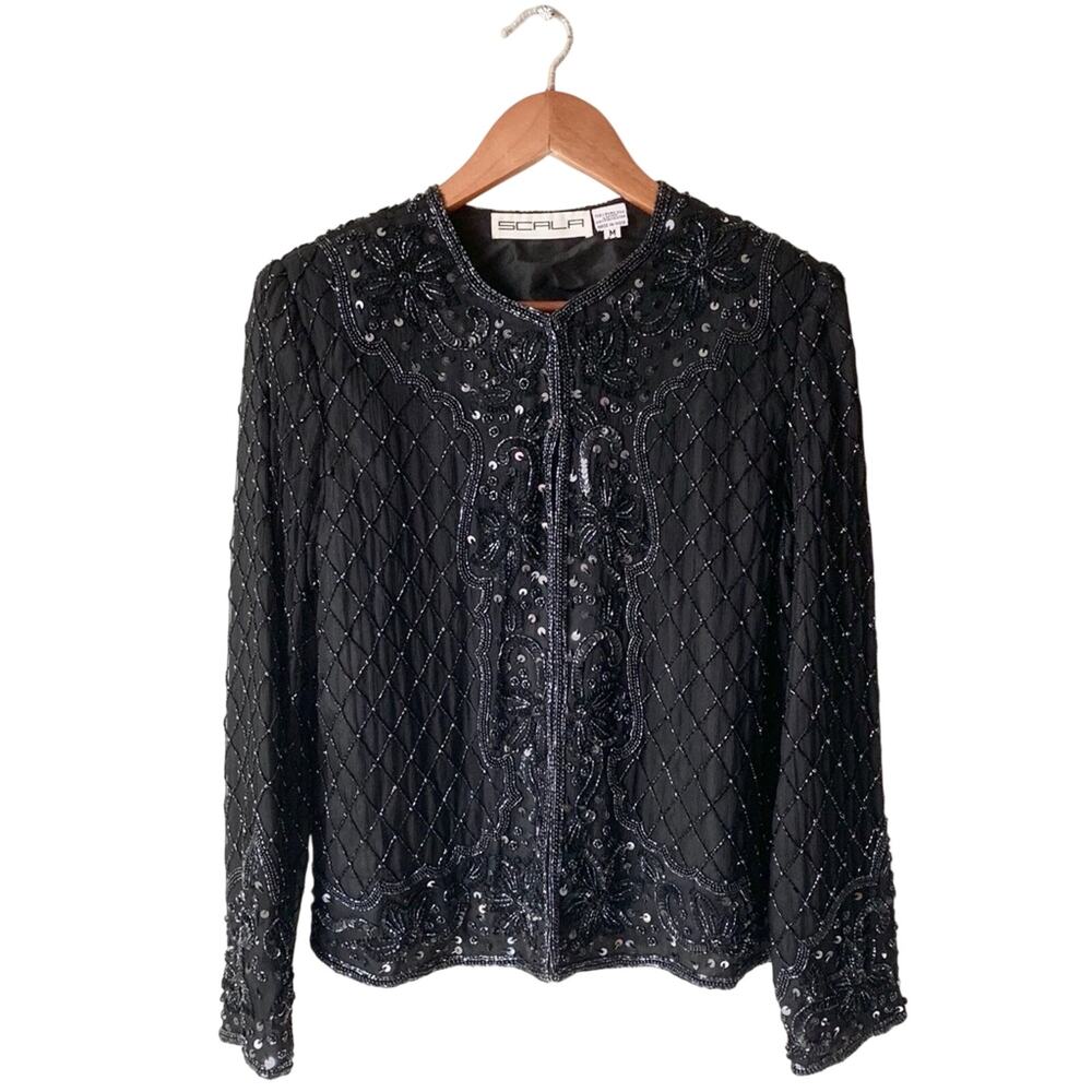 Scala Vintage Silk Beaded Jacket